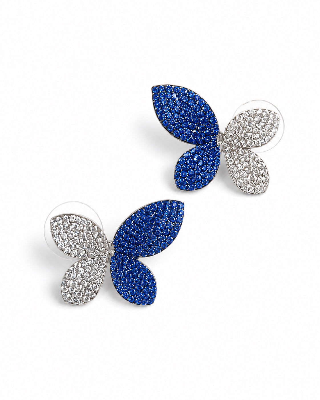 Butterfly Elegance — Blue Earring & Pendant Set | Pendant Without Chain