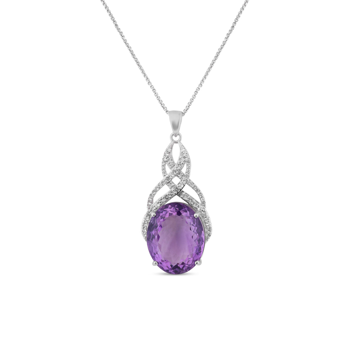 Amethyst Infinity Pendant (with chain)