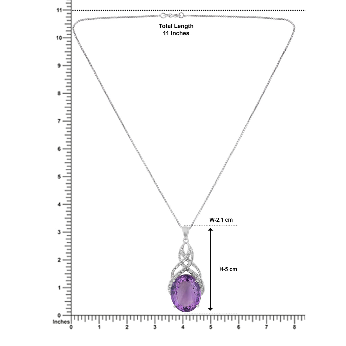 Amethyst Infinity Pendant (with chain)