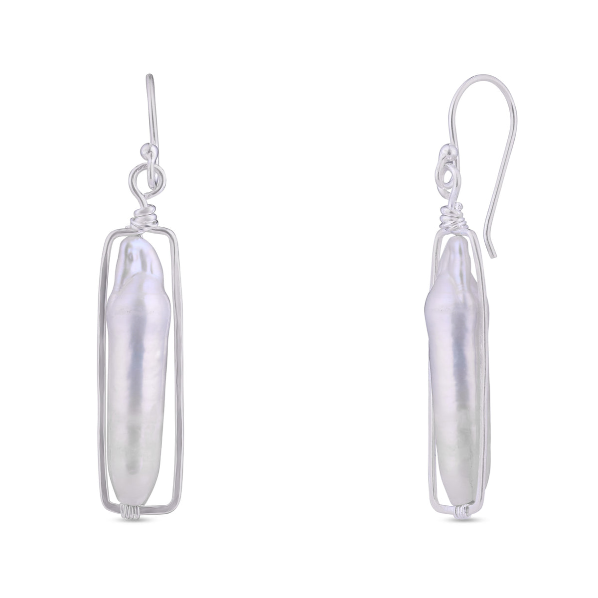 Framed Pearl Drop Baroque Earrings