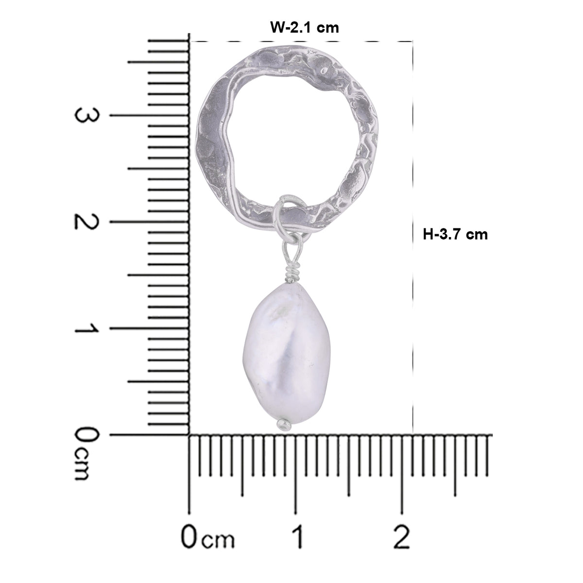 Halo textured pearl drop earring