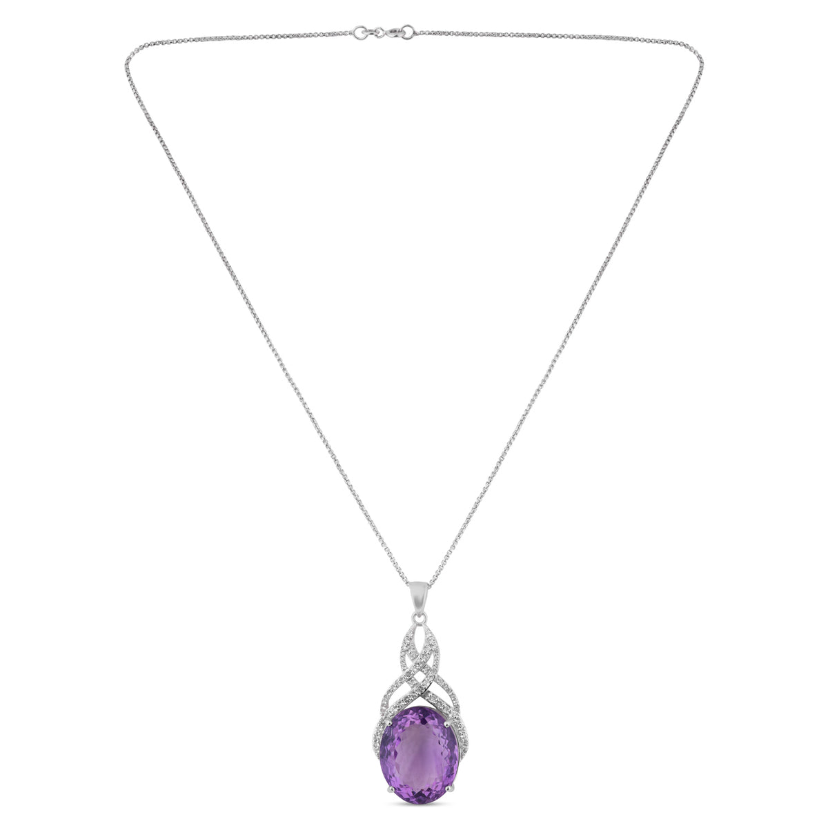 Amethyst Infinity Pendant (with chain)