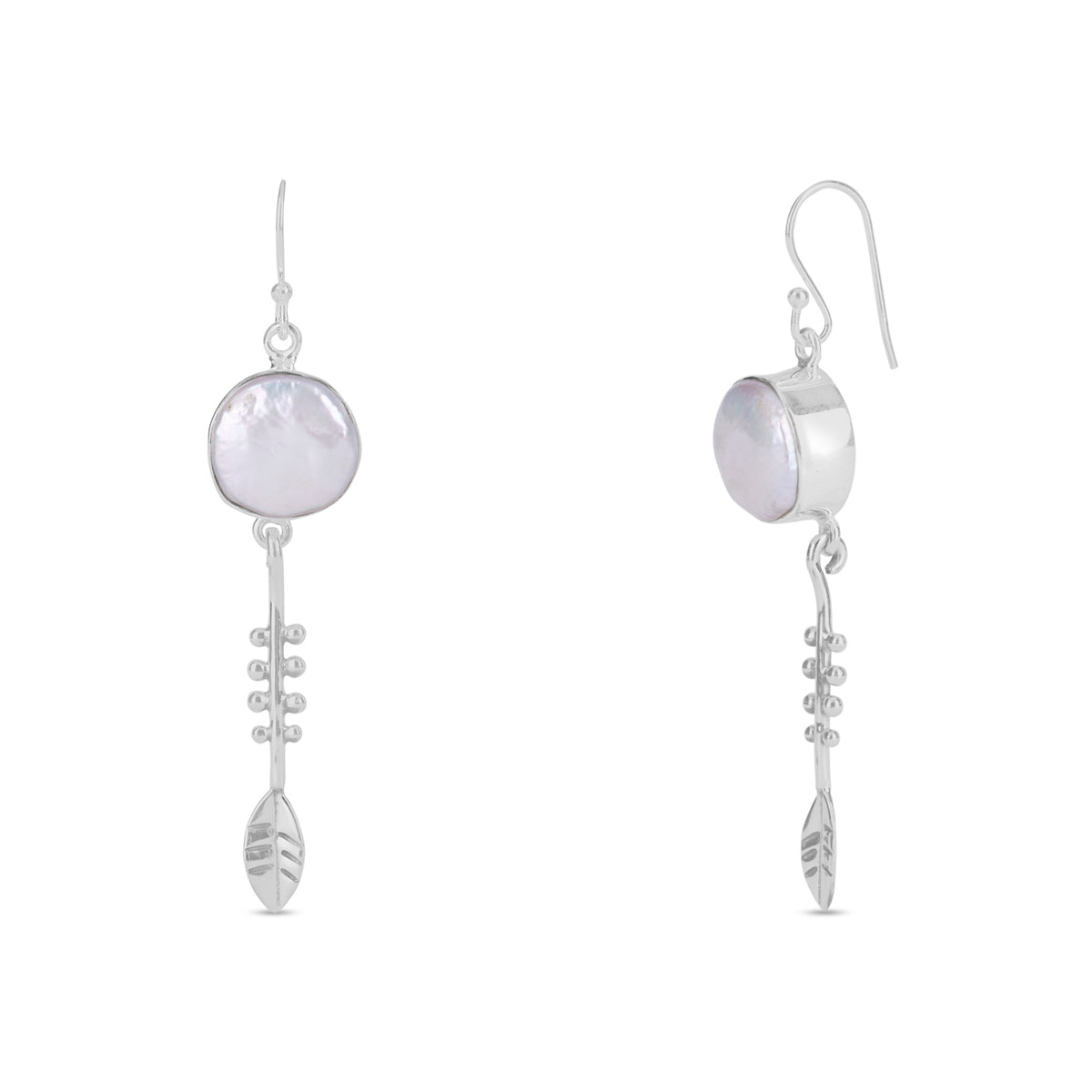 Lunar Pearl Arrow Drops