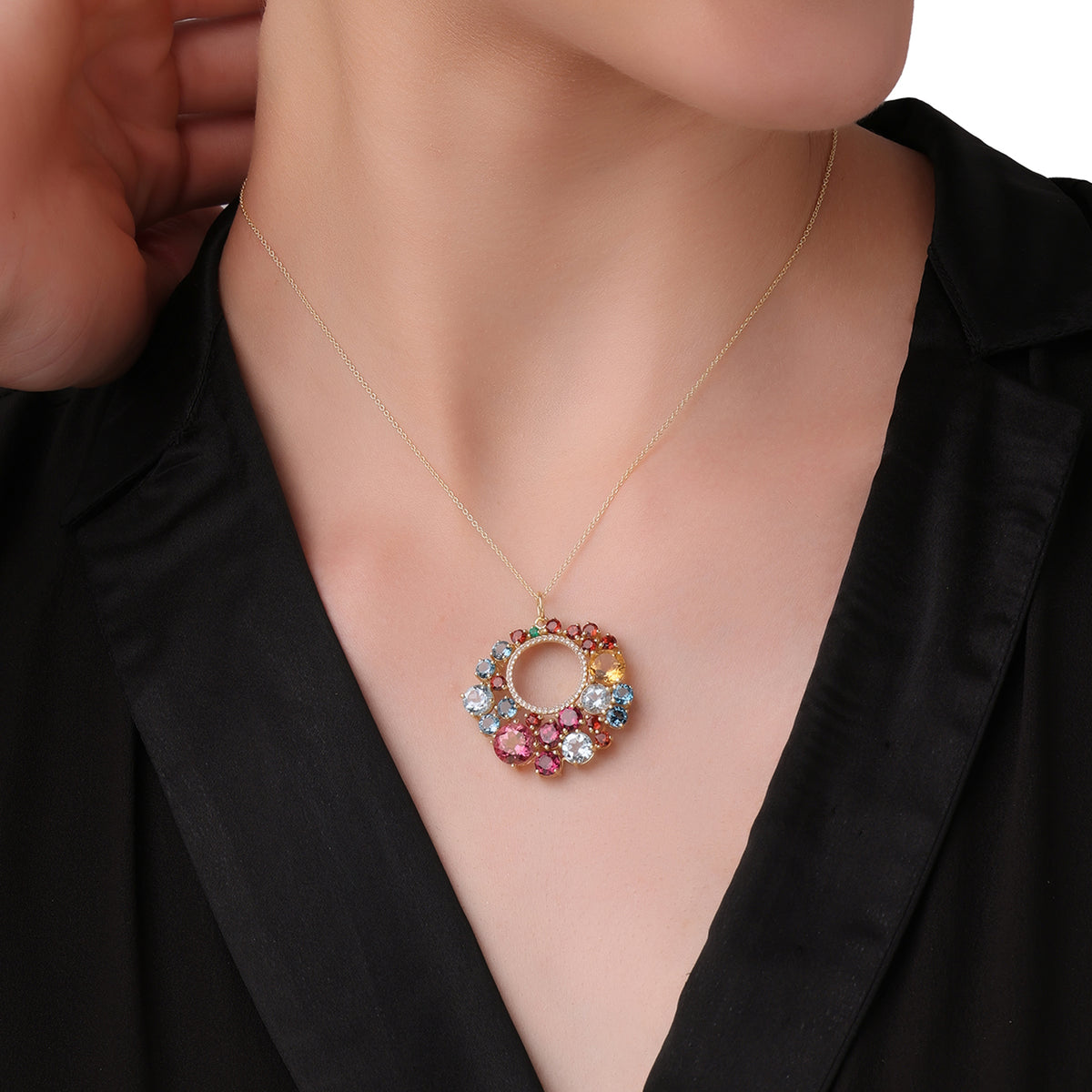 Prism Halo Pendant ( with chain)