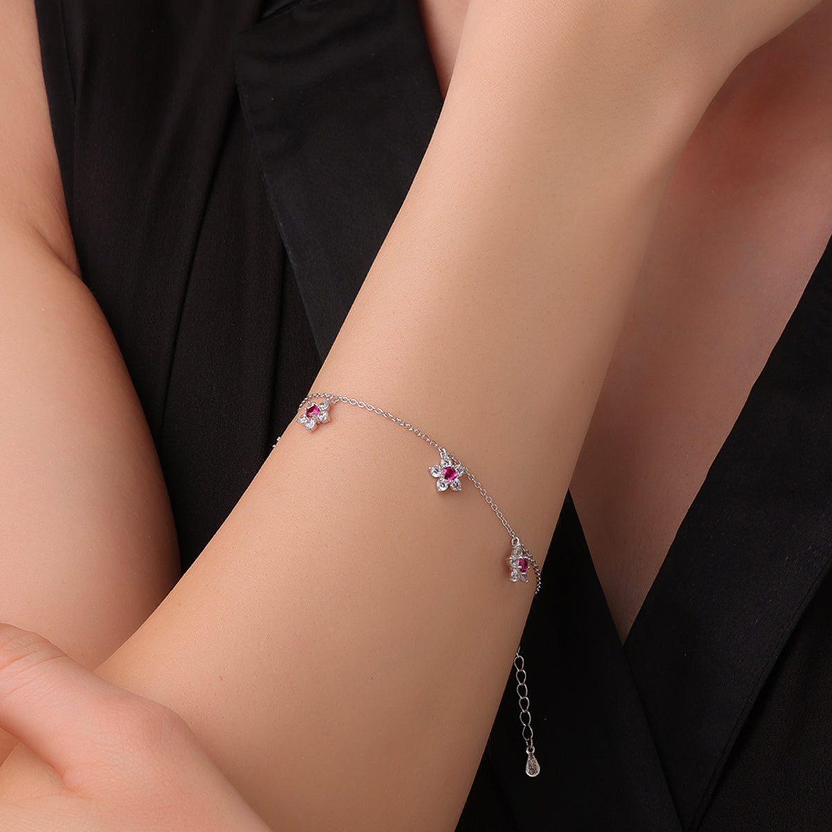 Azure Bloom Bracelet , Anklet & chain - Pink