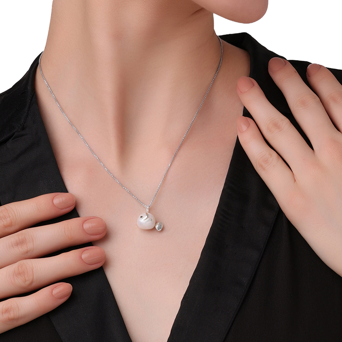 Pearl Fish Pendant  (without Chain)