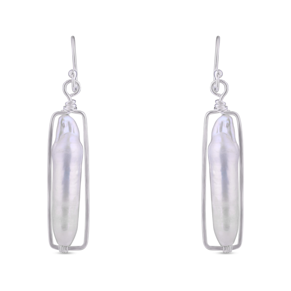 Framed Pearl Drop Baroque Earrings
