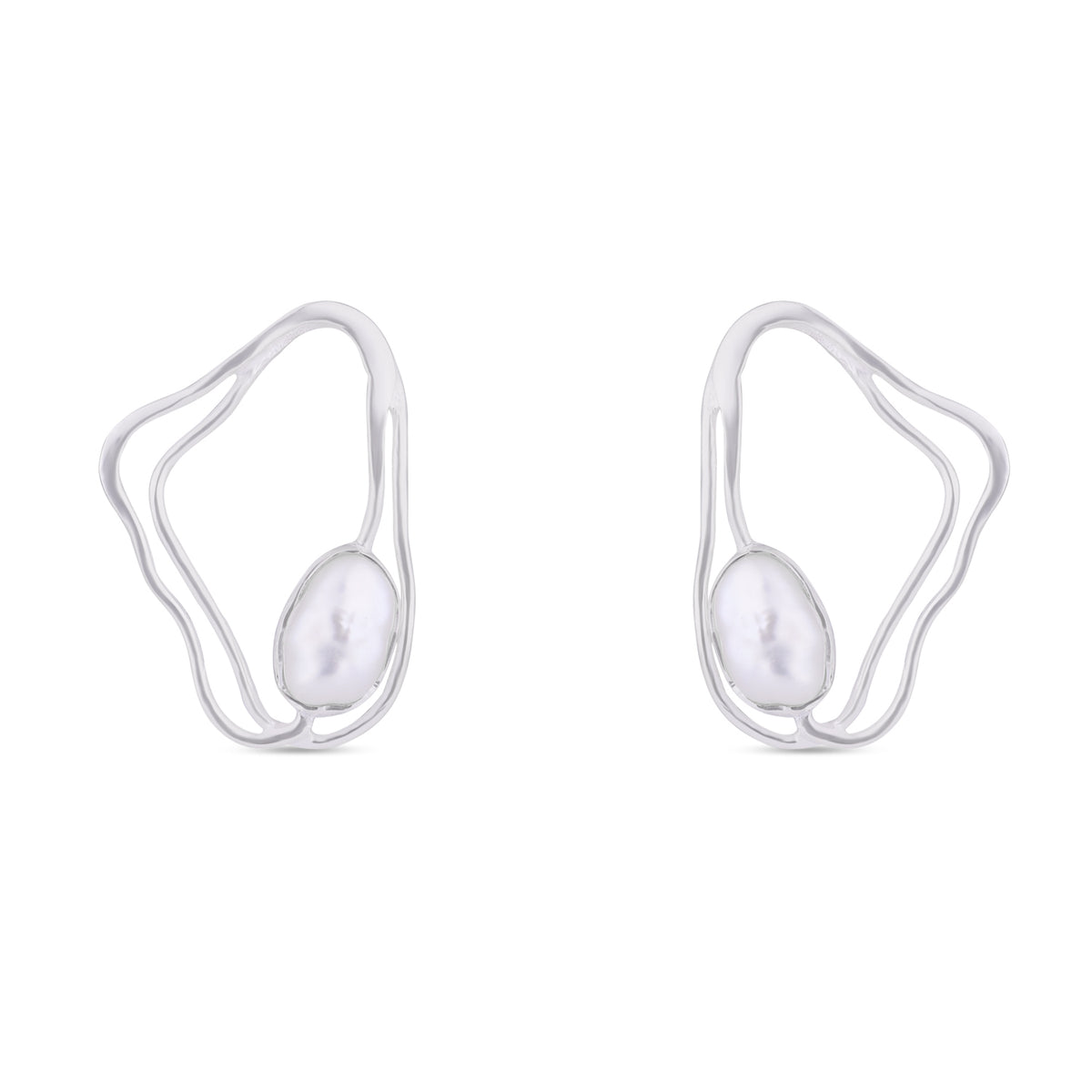 Aura sculpt pearl earring