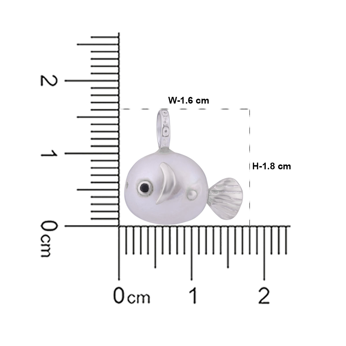 Pearl Fish Pendant  (without Chain)