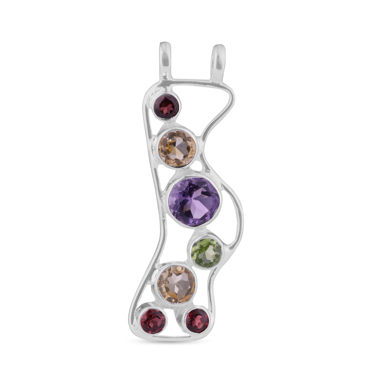 Celestial gemstone wave pendant (Without chain)