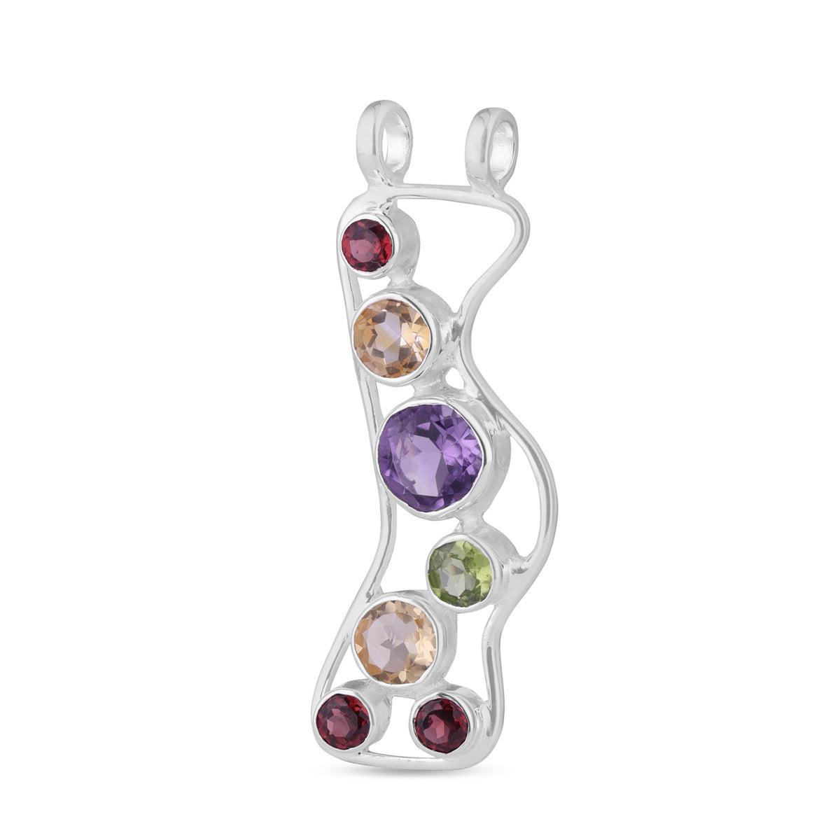 Celestial gemstone wave pendant (Without chain)