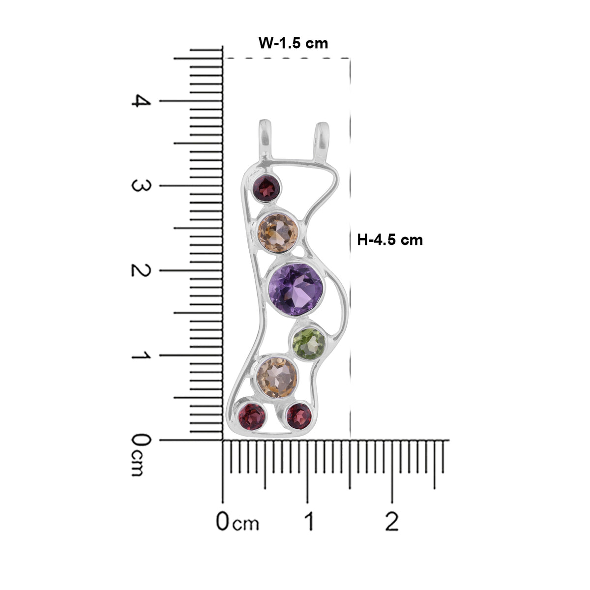 Celestial gemstone wave pendant (Without chain)