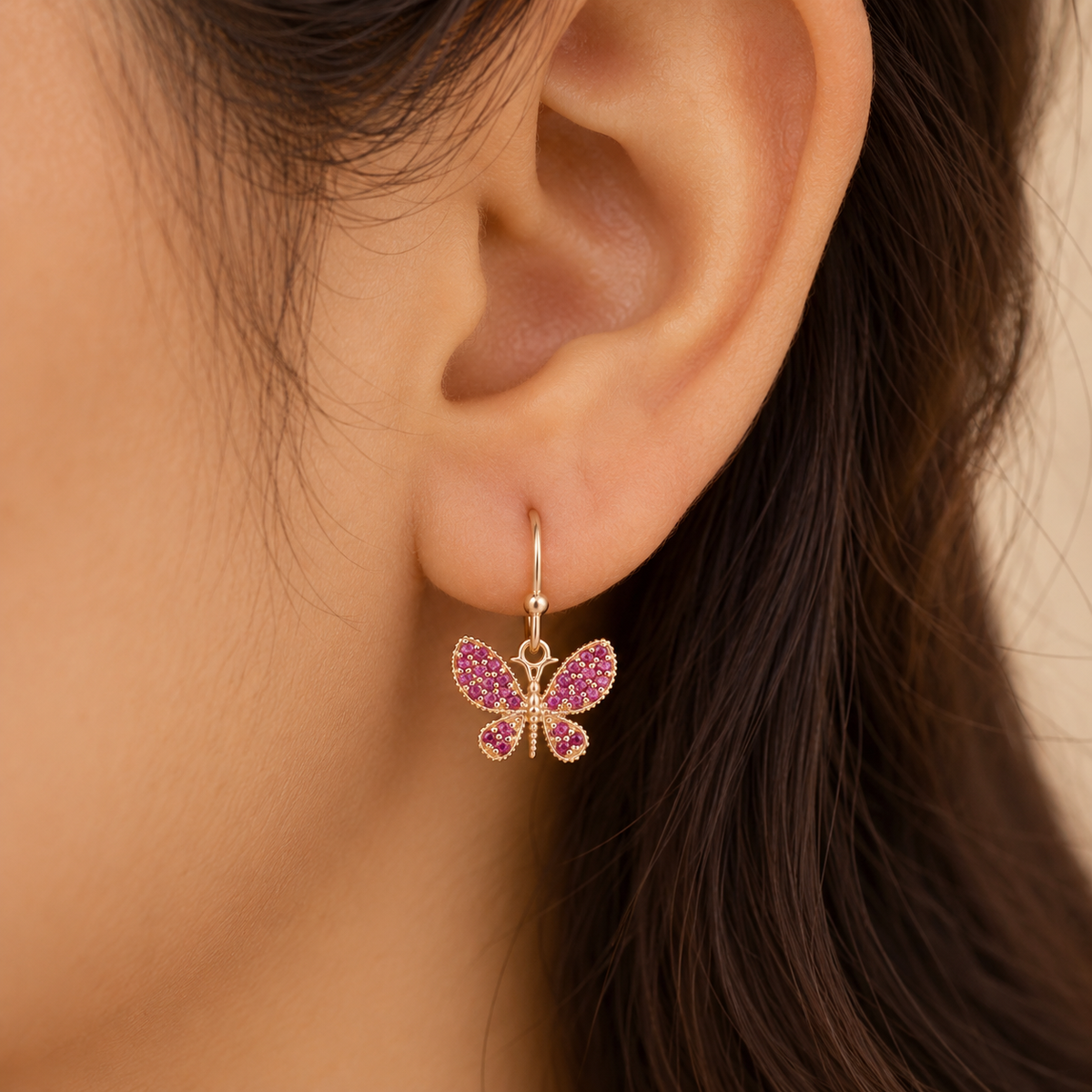 Blush Flutter Butterfly earring - Mini Muse