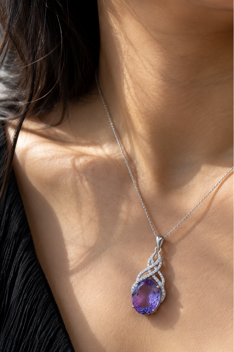Amethyst Infinity Pendant